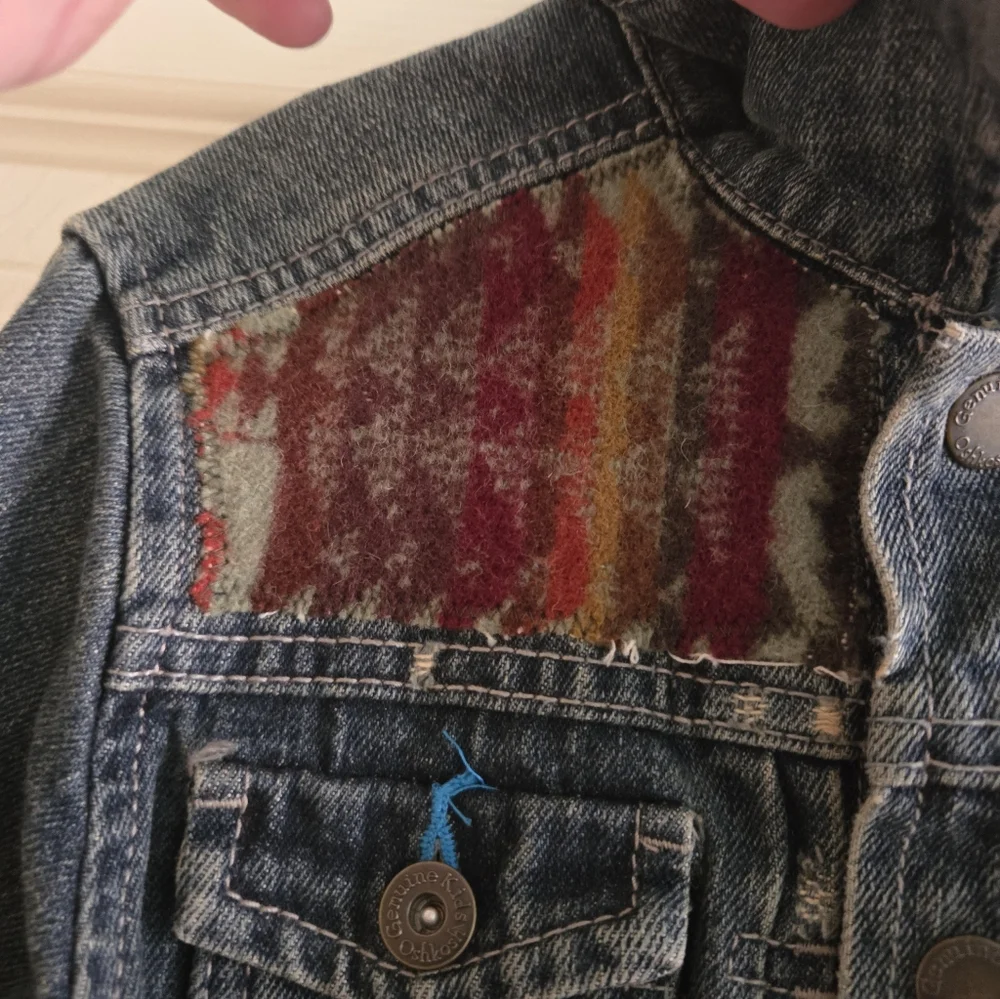 Upcycled Pendleton Scraps OshKosh B'gosh Kids' Dark Blue Denim Jacket 4T Western